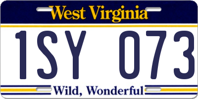WV license plate 1SY073