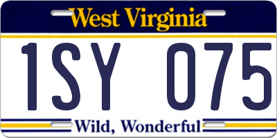 WV license plate 1SY075