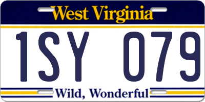 WV license plate 1SY079