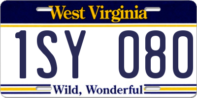 WV license plate 1SY080