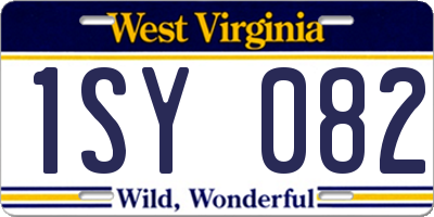 WV license plate 1SY082