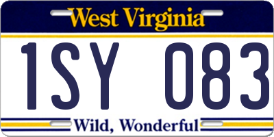 WV license plate 1SY083