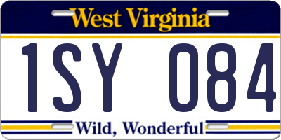 WV license plate 1SY084