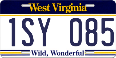 WV license plate 1SY085