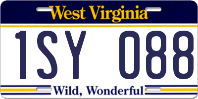 WV license plate 1SY088