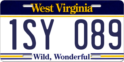 WV license plate 1SY089