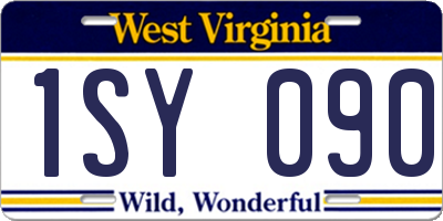WV license plate 1SY090
