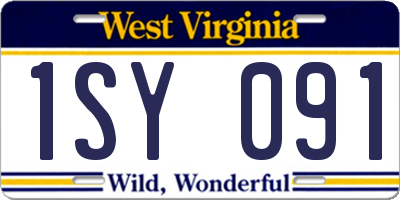 WV license plate 1SY091