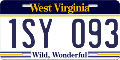 WV license plate 1SY093