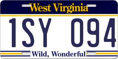 WV license plate 1SY094