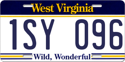 WV license plate 1SY096