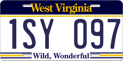 WV license plate 1SY097