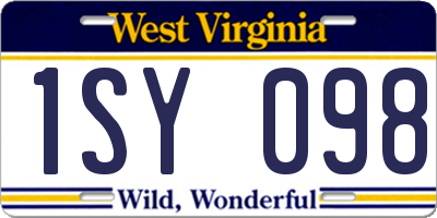 WV license plate 1SY098