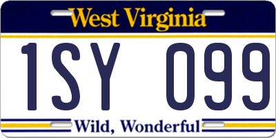 WV license plate 1SY099