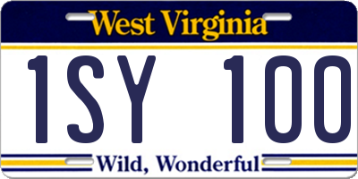WV license plate 1SY100