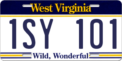 WV license plate 1SY101