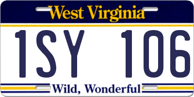 WV license plate 1SY106