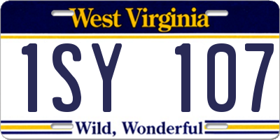 WV license plate 1SY107