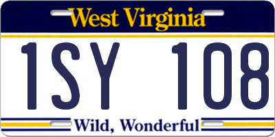 WV license plate 1SY108