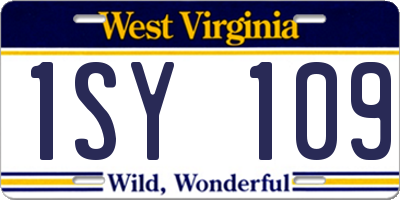 WV license plate 1SY109