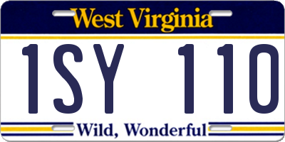 WV license plate 1SY110