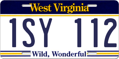 WV license plate 1SY112