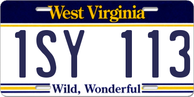 WV license plate 1SY113