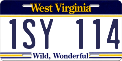 WV license plate 1SY114