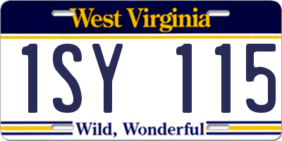 WV license plate 1SY115