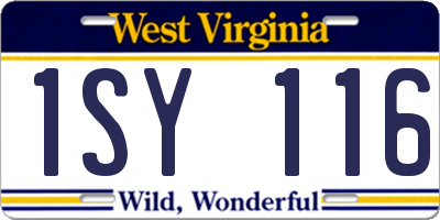 WV license plate 1SY116