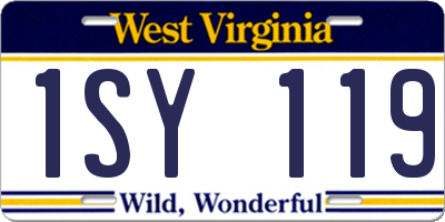WV license plate 1SY119