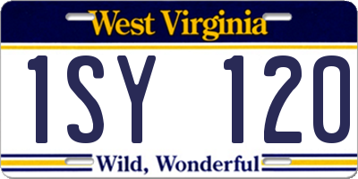 WV license plate 1SY120