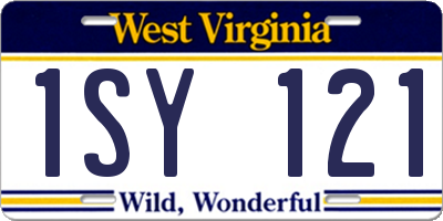 WV license plate 1SY121