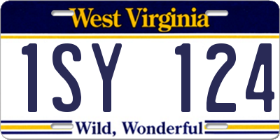 WV license plate 1SY124