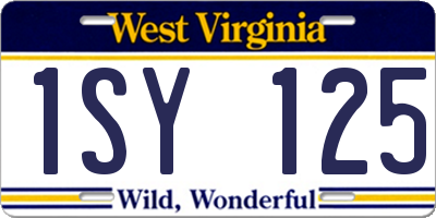 WV license plate 1SY125