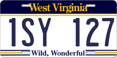 WV license plate 1SY127