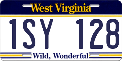 WV license plate 1SY128