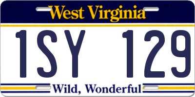 WV license plate 1SY129