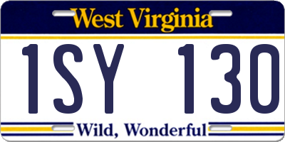 WV license plate 1SY130