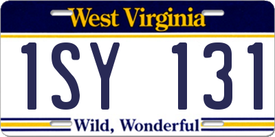 WV license plate 1SY131