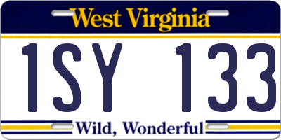 WV license plate 1SY133