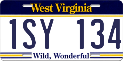 WV license plate 1SY134