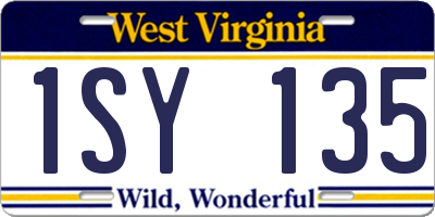 WV license plate 1SY135