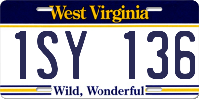 WV license plate 1SY136