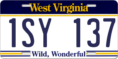 WV license plate 1SY137