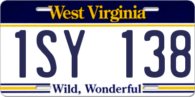 WV license plate 1SY138