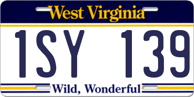 WV license plate 1SY139