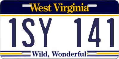 WV license plate 1SY141