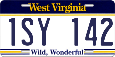WV license plate 1SY142