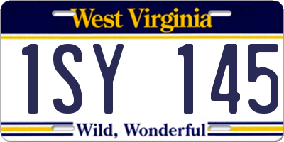 WV license plate 1SY145